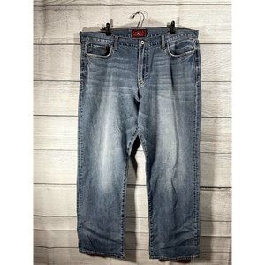 Lucky Brand Jeans Men's 361 Vintage Straight Denim Logo Blue Jeans Size 40 x 32